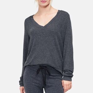 Wildfox Baggy Beach Jumper Deep V | Clean Black Grey Size X-Small NWT